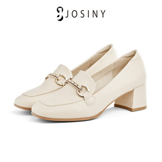 JOSINY ใหม่ รองเท้าโลฟเฟอร์ ส้นกลาง หัวสี่เหลี่ยม เหมาะกับใส่ทํางาน สัมภาษณ์อาชีพ สําหรับผู้หญิง 2023