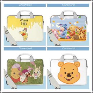 ⭐️send shoulder strap⭐️Winnie the Pooh Cartoon PU Waterproof Computer bag laptop bag 15 12 13 14 15.6 inch plus velvet Briefcase