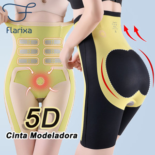 Flarixa กางเกงชั้นใน ขาสั้น เอวสูง 5D กระชับสัดส่วน ไร้รอยต่อ เหมาะกับการเล่นโยคะ สําหรับผู้หญิง M-2XL