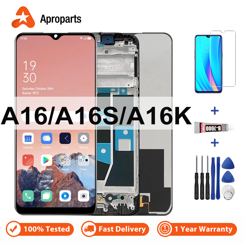 หน้าจอ IPS สำหรับ OPPO A15 A15S A16 A16S A16K CPH2185 จอแสดงผล LCD จอสัมผัส เปลี่ยนประกอบ Digitizer