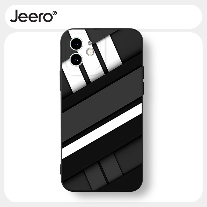 Jeero เคสไอโฟน เคสซิลิโคนนุ่มกันกระแทกน่ารักตลกสีดำ เคสโทรศัพท์ Compatible for iPhone 16 15 14 13 12 11 Pro Max SE 2020 X XR XS 8 7 ip Plus HFF3035