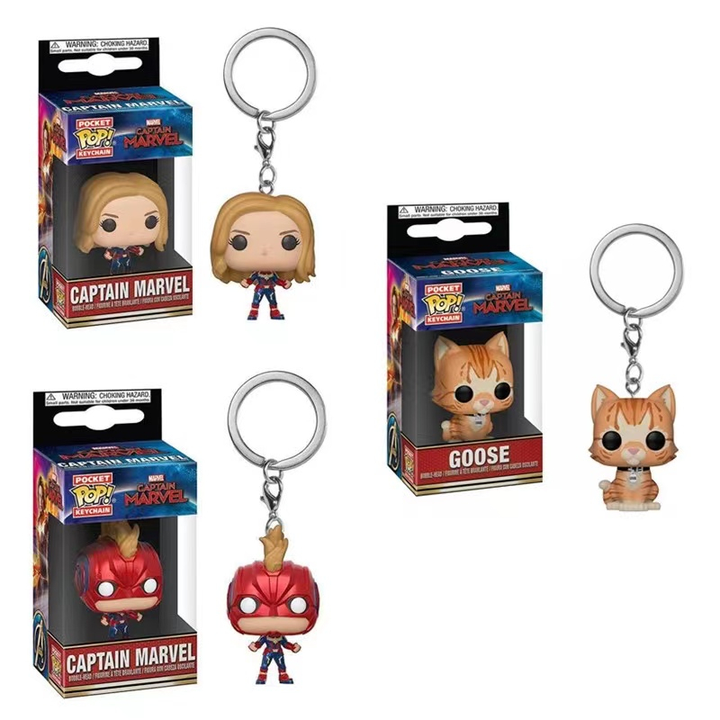 Funko pop Captain Marvel Cat Devouring Beast พวงกุญแจจี้แมวสีส้ม