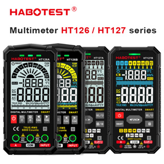 Habotest HT127 มัลติมิเตอร์อัจฉริยะ 600V AC DC ตรวจจับแรงดันไฟฟ้า 6000 นับ NCV True RMS