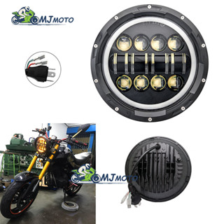 【MJMOTO】ไฟหน้ารถจักรยานยนต์ Led 12V Hi Lo H4 7 นิ้ว สําหรับ Kawasaki Vulcan Ducati Monster