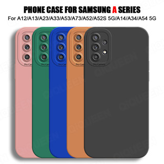 เคส Samsung A54 A34 A14 A12 A13 A23 A33 A52 A53 A73 A52S 5G Solid Color Silicone Soft Case