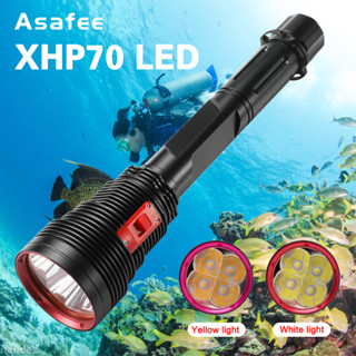 Asafee A47 ไฟฉายดําน้ํา XHP70.2 IPX8 200 ม. มีไฟ LED สําหรับดําน้ํา