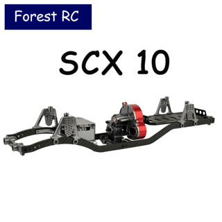 Forestrc ฐานล้อโลหะ 313 มม. พร้อมกล่องเกียร์ สําหรับรถไต่หินบังคับ Axial SCX10 สเกล 1/10