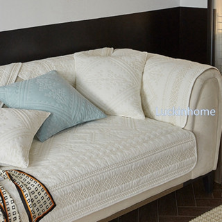 Luckinhome ผ้าคลุมโซฟา 1/2/3/4/ Seater &amp; L Shape ผ้าคลุมโซฟา กันลื่น ซักทําความสะอาดได้ วัสดุดีมาก