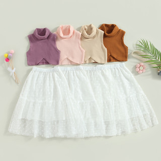 Babygarden-6m-5y ชุดเสื้อแขนกุด คอเต่า และกระโปรง ลายจุด สําหรับเด็กผู้หญิง