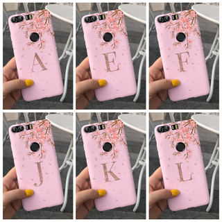 เคสโทรศัพท์มือถือ ซิลิโคนนิ่ม TPU ลายตัวอักษรน่ารัก สีชมพู สําหรับ Honor 8 FRD-L19 FRD-L09 Honor 8 Lite PRA-LX1 PRA-LX2