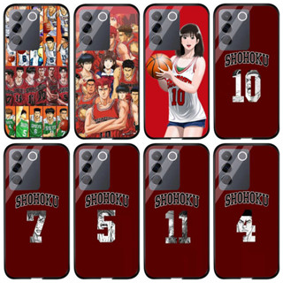 เคสโทรศัพท์มือถือกระจกนิรภัย แบบแข็ง กันกระแทก ลายการ์ตูนอนิเมะ Slam dunk Series Sakuragi Hanamichi สําหรับ Vivo V27e v27 v27 pro V25 V25e