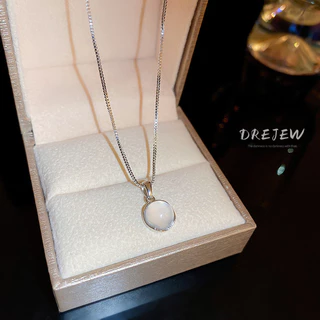 DREJEW สร้อยคอโซ่ จี้ทรงกลม เรขาคณิต เรียบง่าย ความรู้สึกสูง เครื่องประดับแฟชั่น