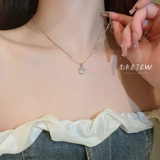 DREJEW สร้อยคอโซ่ จี้ทรงกลม เรขาคณิต เรียบง่าย ความรู้สึกสูง เครื่องประดับแฟชั่น
