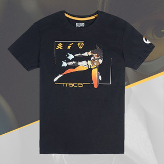 เสื้อยืด พิมพ์ลายเกม Blizzard Overwatch Hunt สีดํา