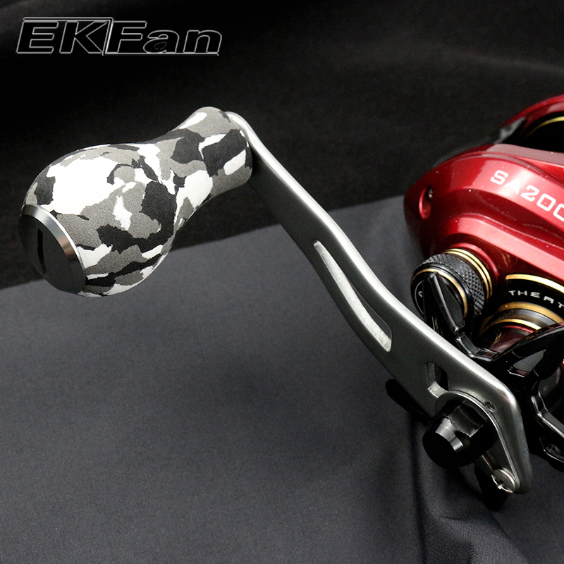 Ekfan 90 มม.อลูมิเนียมตกปลา reel handle EVA ลูกบิดขนาดเล็กสําหรับ abu Daiwa Shimano DIY Baitcasting reel