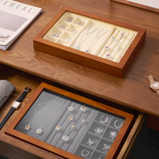 Oirlv กล่องเครื่องประดับไม้ ต่างหู แหวน สร้อยข้อมือ สร้อยคอ …