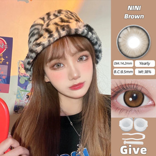 O2Girl คอนแทคเลนส์ Mini 2 ชิ้น 14.2 สีเทา สีน้ำตาล มม. บิ๊กอายแว่นตาสายตาสั้นแต่งหน้าผลิตภัณฑ์ความงามเลนส์