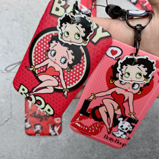 กระเป๋าใส่บัตร ลาย Betty Boop Ezlink พร้อมสายคล้อง สําหรับบัตรรถบัส