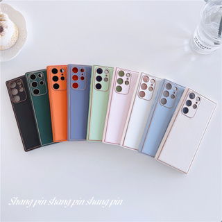 &lt;เคส Samsung&gt; เคสโทรศัพท์มือถือหนัง แบบเรียบ สําหรับ Samsung s23ultra s22ultra s21ultra A72 A52 A12