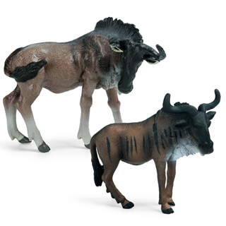 โมเดลสัตว์แอฟริกัน wildebeest gnu ของเล่นเสริมการเรียนรู้เด็ก