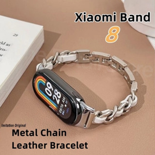 สายนาฬิกาข้อมือ สายหนัง แบบเปลี่ยน สําหรับ xiaomi Mi Band 8 MiBand 8 xiaomi Mi Band8