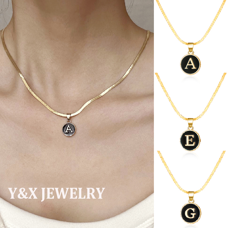 【Y&X】จี้สร้อยคอสเตนเลส รูปตัวอักษร A-Z คุณภาพสูง สําหรับผู้หญิง
