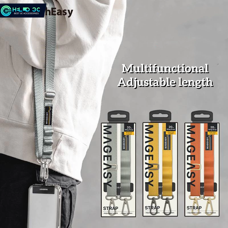 Switcheasy/Mageasy สายคล้องโทรศัพท์มือถือ ไนล่อน ปรับได้ พร้อมสายคล้องข้อมือ และคลิปหนีบโทรศัพท์ สําหรับสมาร์ทโฟนทุกรุ่น iphone