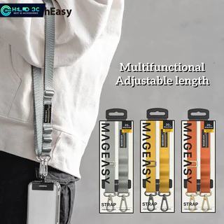 Switcheasy/Mageasy สายคล้องโทรศัพท์มือถือ ไนล่อน ปรับได้ พร้อมสายคล้องข้อมือ และคลิปหนีบโทรศัพท์ สําหรับสมาร์ทโฟนทุกรุ่น iphone