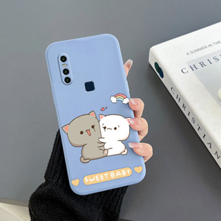 เคสโทรศัพท์มือถือ Tpu ขอบตรง ลายแมวน่ารัก สําหรับ Vivo S1 Vivo S1 PRO Vivo V11 V11PRO Vivo 11i Vivo V21 4G 5G Vivo V21E 4G