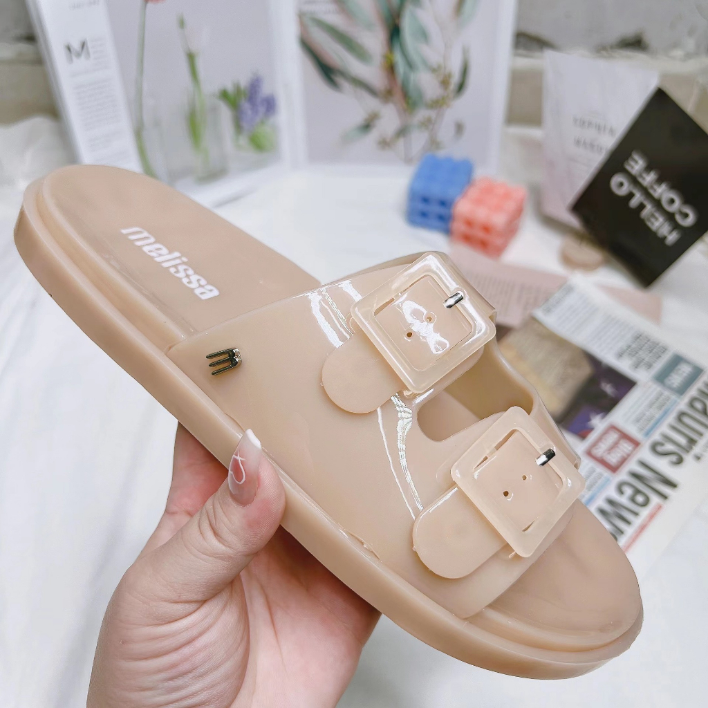 [พร้อมสต็อก] ใหม่เมลิสซา กลางแจ้งผู้ใหญ่รองเท้าแตะผู้หญิงหัวเข็มขัดแบนชายหาดเจลรองเท้าสันทนาการอินเทอร์เน็ตร้อนรองเ