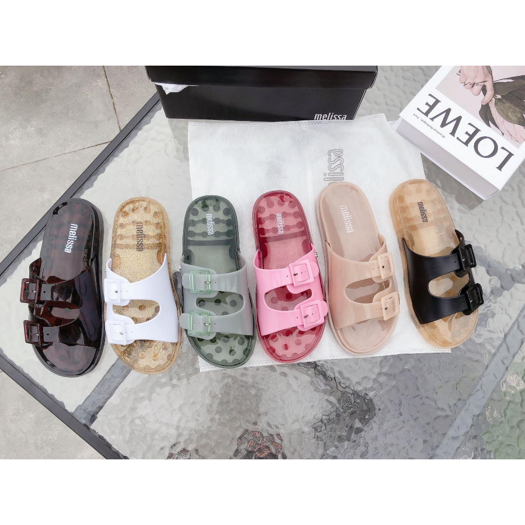 [พร้อมสต็อก] ใหม่เมลิสซา กลางแจ้งผู้ใหญ่รองเท้าแตะผู้หญิงหัวเข็มขัดแบนชายหาดเจลรองเท้าสันทนาการอินเทอร์เน็ตร้อนรองเ