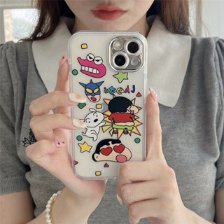 [เคสโทรศัพท์ ลายการ์ตูนชินจัง ชุบ กันกระแทก] สําหรับ iPhone14pro 13 12 pro max 11