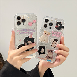 [ins เคสโทรศัพท์มือถือ กันกระแทก ลายตุ๊กตาลูกสุนัขน่ารักมาก] สําหรับ iPhone14pro 13 12 pro max 11