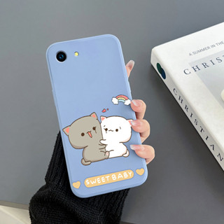 เคสโทรศัพท์มือถือ Tpu ขอบตรง ลายแมวน่ารัก สําหรับ OPPO A83 OPPO A54 4G OPPO A94 4G OPPO A93 4G OPPO A91 OPPO R9