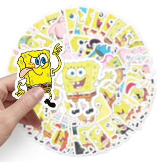 สติกเกอร์ ลาย Spongebob กันน้ํา แบบสร้างสรรค์ สําหรับติดตกแต่งรถยนต์ DIY จํานวน 60 ชิ้น