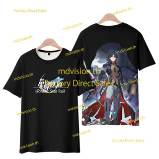 ใหม่ เสื้อยืดแขนสั้นลําลอง พิมพ์ลายอนิเมะ Honkai Star Rail Blade 3D ทรงหลวม สไตล์ญี่ปุ่น สําหรับผู้ชาย และผู้หญิง