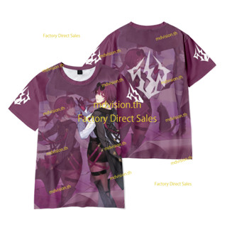 ใหม่ เสื้อยืดแขนสั้น พิมพ์ลายอนิเมะ Honkai Star Rail Kafka/Asta/Welt Yang/Serval/Natasha 3D ทรงหลวม สไตล์ญี่ปุ่น สําหรับผู้ชาย ผู้หญิง