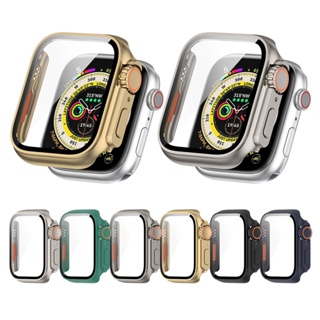 ฝาครอบเคส และกระจกนิรภัยกันรอยหน้าจอ คุณภาพสูง สําหรับ APPLE Watch 8 7 6 5 4 SE (ทําให้ดูเหมือน 49 มม.)