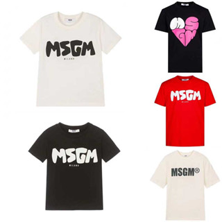 พร้อมส่ง MSGM เสื้อยืดแขนสั้น ผ้าฝ้าย พิมพ์ลายโลโก้ตัวอักษร ทรงหลวม สไตล์คลาสสิก สําหรับทุกเพศ