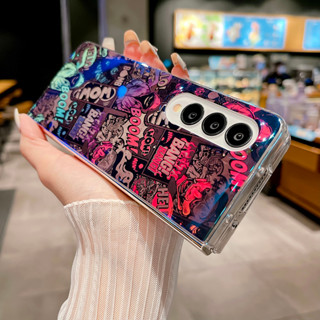 เคสโทรศัพท์มือถือ แบบนิ่ม ลายผีเสื้อสีม่วง สําหรับ Samsung Galaxy Z Fold 4 Z Fold 3 Splash Ink 4