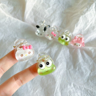 Cute KT Cat Big Eyed Frog Hair Clip Small Grab Clip Princess Hair Clip Bang Hairpin Transparent Sparkling Pink Hair Clip