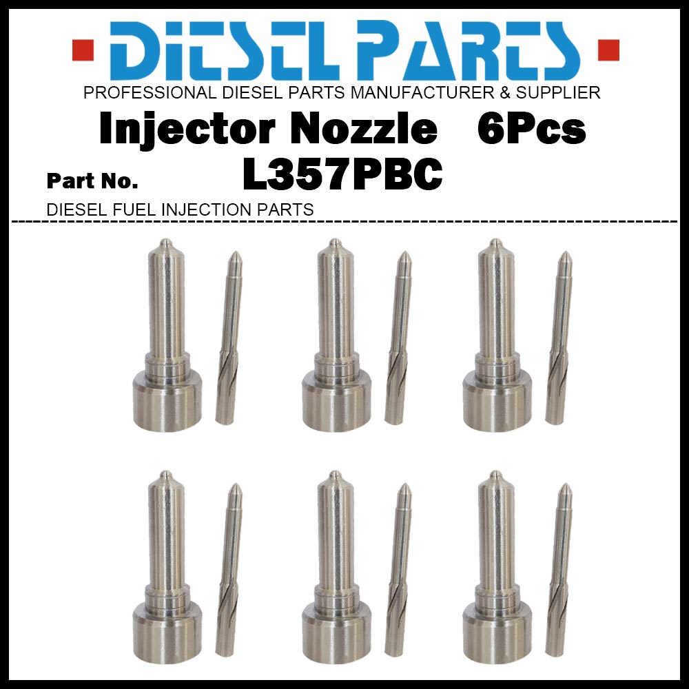 6 ชิ้นหัวฉีดหัวฉีดหัวฉีดเคล็ดลับ L357PBC สําหรับ Hyundai รถบรรทุก/Bus 12.9d D6CA BEBE4D21001 33800-8
