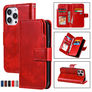 เคส Xiaomi Mi Note 10 Pro 5G Ultra 8 9 Lite A3 Mi8 Mi9 Mi10 Redmi Note 10s เคสโทรศัพท์หนัง PU TPU นิ่ม ฝาพับ พร้อมช่องใส่บัตร 9 ช่อง ตั้งได้ สําหรับ Leather Case Flip Cover With Card Slot Wallet เคสฝาพับ เคสเปิดปิด
