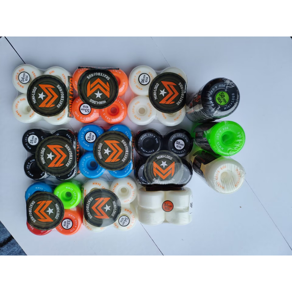 ล้อสเก็ตบอร์ด แบบแข็ง 90a 95A 101A 53 มม. 54 มม. 55 มม. 56 มม. 58 มม. A-CUT C-CUT minilogo SKATEBORD wheel 101A 101A 90a