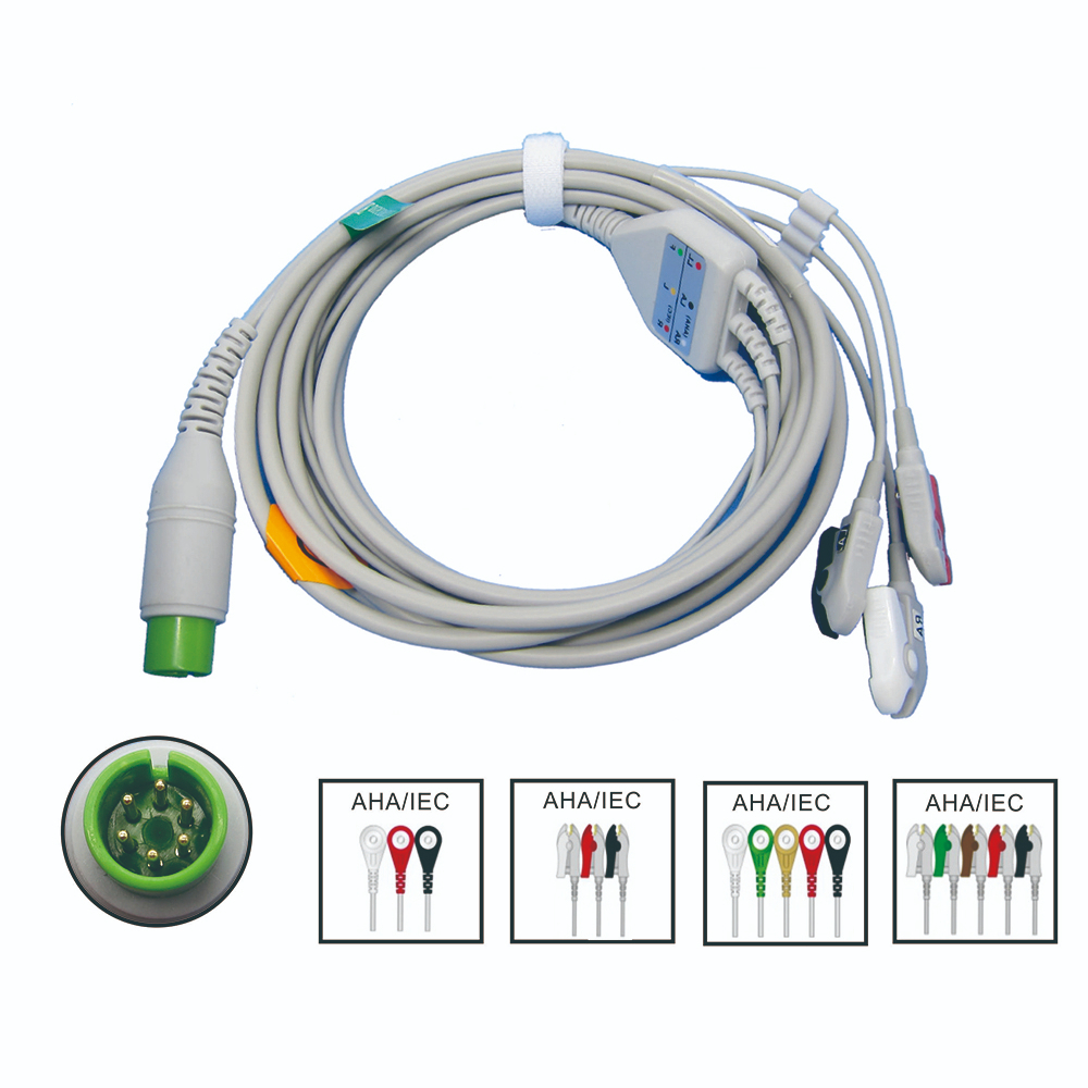 ใช้สําหรับการตรวจสอบข้อมูล ECG ของมนุษย์, การวัด ECG Pulse Heart Rate Sensor ชุดโมดูล, สาย ECG 3/5 ต