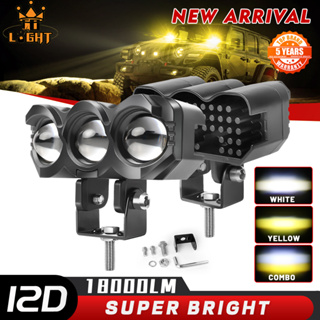 ♛Colight ไฟตัดหมอก Led 3 เลนส์ 12V 24V สีขาว เหลือง สําหรับรถยนต์ รถจักรยานยนต์ 4x4 Offroad