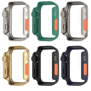 ฝาครอบเคส และกระจกนิรภัยกันรอยหน้าจอ คุณภาพสูง สําหรับ APPLE Watch 8 7 6 5 4 SE (ทําให้ดูเหมือน 49 มม.)