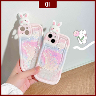 [พร้อมส่ง] เคสโทรศัพท์มือถือ ลายกระต่ายน่ารัก พร้อมกระเป๋าน้ํา สําหรับ IPhone 14Pro Max 13Pro Max 11 12Pro 12 Pro Max