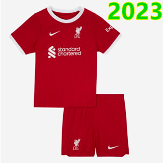 ชุดเสื้อฟุตบอล Liverpool คุณภาพสูง สีแดง สําหรับเด็ก 2023-24