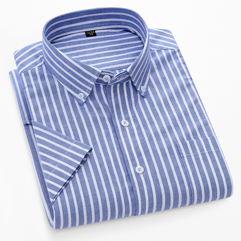 ฤดูร้อนลำลองแขนสั้นลายอ๊อกซฟอร์ด100%ผ้าฝ้ายแท้ขนาดพลัสเสื้อเชิ้ตผู้ชาย - รูปที่ 2